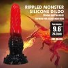 Power Monsters Fire Dragon – 24.5 cm Rippled Monster Silicone Dildo